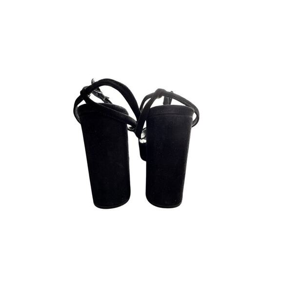 Steve Madden Lessa Sandals Platform Chunky Heel Shoes 10M Black Suede HoCo Prom - Picture 5 of 7